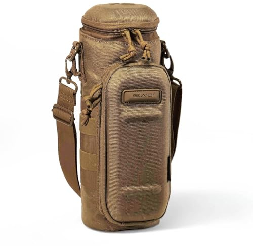 GOVO U1 Wasserflaschen-Tasche mit Hartschalenkappe mit Reißverschluss, passend für Flaschen mit bis zu 1,2 l, MOLLE-System, strapazierfähig, aus 100% Nylon