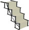 Belfoye - Rampa de coche plegable para perros, escalera a 4 pasos para mascotas, apto para todos los vehículos, cargable hasta 75 kg, impermeable poliéster Oxford metal (Beige)