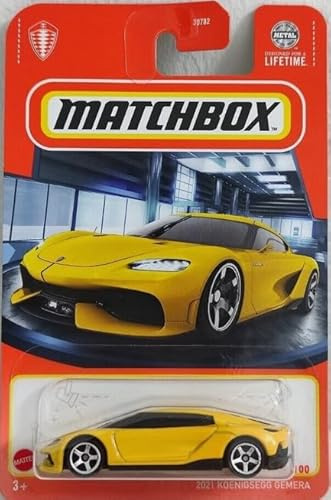 Matchbox 2021 Koenigsegg Gemera 74/100 (Gelb) - Auto - Maßstab 1:64 - Unisex-Kinder