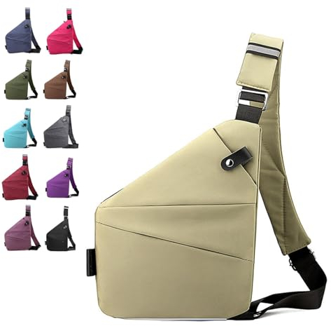 Diebstahlsichere Reisetasche Brusttasche Damen,Anti Theft Travel Bag Diebstahlsichere Tasche Herren,Diebstahlsichere Umhängetasche Bodybag Damen,Anti Diebstahl Tasche Damen (Beige)