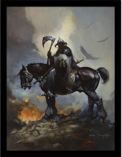Frazetta (Death Dealer) Sammlerdruck, gerahmt, 30 x 40 cm