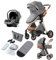 Reenborn Kinderwagen 3 in 1, Buggy mit Zwei Umkehrbaren Schiebemodi, Kinderwagen mit Rahmen Aluminiumlegierung, Kombikinderwagen 3 in 1 Komplettset mit Ein-Klick-Faltdesign (V9 Grey)