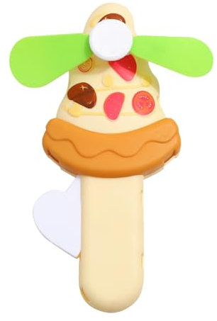 Manual Press Cooling Fan - Pizza Hand Press Fan | Handheld Pizza Cartoon Fan, Cooling Fan Hand Press Fan Toy for Outdoor Workplace Room