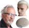 Toupet für Männer Haarersatz Systeme 10 * 8 haar teile Toupet for Männer Echthaar Prothese Herren Schweizer Spitze Haar Ersatz System Haar einheiten basis Perücke Männer(Ash blonde)