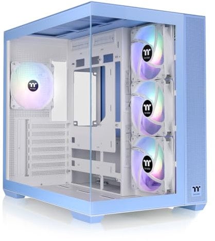 Thermaltake View 380 TG ARGB Hydrangea Blue ATX Case; 4x120mm ARGB Fans Included; Supports Hidden-Connector Motherboard; Front & Side Dual Tempered Glass Panel; CA-1Z2-00MFWN-00; 3 Year Warranty