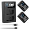 POEOSAS 2 x 1500 mAh NP-FW50 Battery with Type C LED Dual Battery Charger for Sony Alpha A3000, A5000, A5100, A6000, A6300, A6400, A6500, A7, A7II, A7RII and RX10 NEX-3/5/7 Series