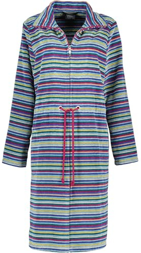 Cawö Bademäntel Damen Reißverschluss mit Tunnelgürtel Streifen 6218 Multicolor - 12