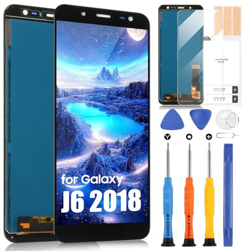 ARSSLY Écran LCD pour Samsung Galaxy J6 2018 LCD Display pour Galaxy J6 J600 J600L J600N J600G J600F Écran Tactile Digitizer Remplacement Assembly + Réparation Kit (Noir, TFT)