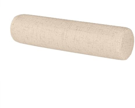XIEMINLE Rundes Sofa-Armlehnenkissen, rundes Zylinderkissen, Nackenstützkissen, Nackenstützkissen, abnehmbares Sofa, Couch, Bett, waschbares Kopfteil (100 x 15 cm, Khaki)