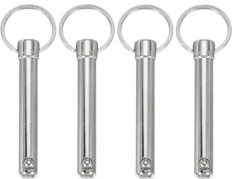 sourcing map Quick Release Pin, Dia 3/8(10mm) Usable Length 2.01(51mm) Total Length 3.7(94mm) Bimini Top Pin Marine Hardware Carbon Steel for Boat Accessories, Pack of 4