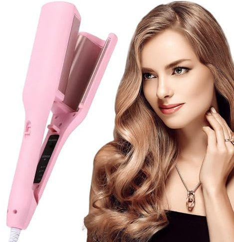 Lockenstab Crimper | 32 mm Temperatura Ajustable Bola Profunda Calentada Locke para Volum in öse, Lockenwickler para salón, spa, departamento, viajes, casa universitaria