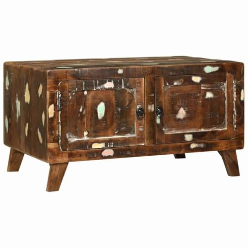 Frdhee Couchtisch Wohnzimmer Tisch für Couch, Couchtisch Mehrfarbig 80 x 54 x 45 cm Massives Altholz Holztisch Wohnzimmer für Wohnzimmers, Schlafzimmer, Modern Design