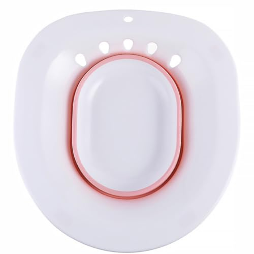 HEMOTON Folding Pink Sitz Bath Basin for Adults Maternal Toilet Postpartum Female Private Part Washer Portable Hygiene Pot for Pregnant Women Care