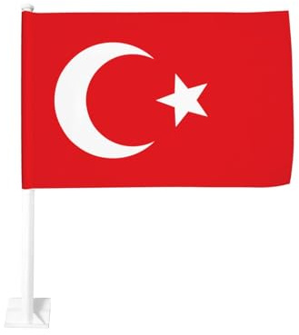 30,5 x 45,7 cm große Flagge der Türkei, doppelseitige Autofensterflagge mit farbbeständigem Druck, Premium-Qualität, Auto-Dekoration, Flagge für Sportveranstaltungen, Parade
