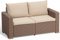 Allibert Lounge Sofa California 2-Sitzer, cappuccino/sand