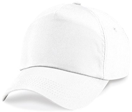 Beechfield - Cappello con visiera a 5 pannelli bianco taglia unica