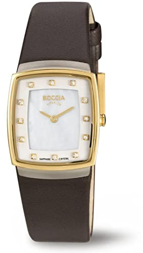 Boccia Damen-Armbanduhr XS Titanium Analog Quarz Leder 3237-02