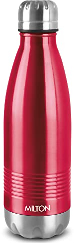 Milton Insulated Water Bottle 1 Litre (34 oz), Stainless Steel Double Walled Vacuum for 24 Hours Hot and Cold, Leakproof, BPA Free, Thermosteel Duo DLX 1000 Maroon