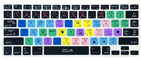 Moderne Tastaturabdeckung für MacBook Air 13 und Macbook Pro 13, 15, 17 (amerikanische und europäische ISO Tastatur) sowie iMac drahtlose Tastatur Adobe Illustrator