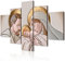 Lupia - Quadro Moderno VOGUE 66x115 cm THE KISS CERAMIC a 5 Pezzi, Stampe Artistiche modulari Sacra famiglia, Pannelli Legno Ecologico MDF, Pronti da Appendere, Soggiorno Camera da letto, Ufficio