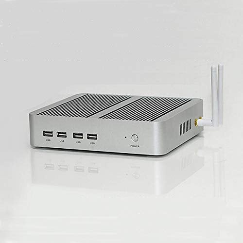 HSIPC Kaby Lake i3 8145U Industrial PC,Fanless PC,Mini Box PC with 4G RAM 128G SSD Rich IO: VGA HDMI USB3.0 LAN SD Card Reader Aluminum Case 4K Display