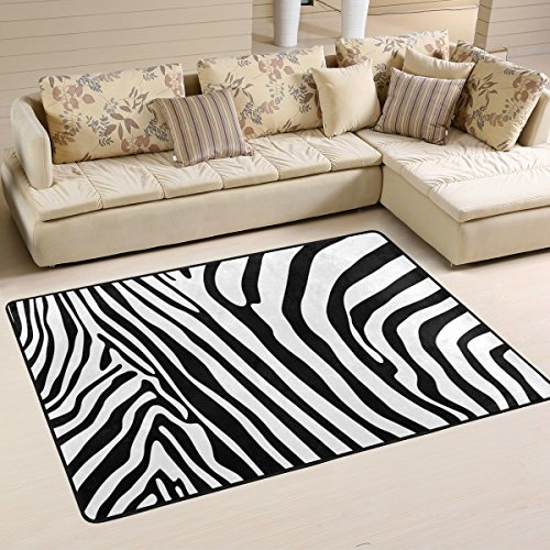 coosun Zebra Muster Bereich Teppich Teppich rutschfeste Fußmatte Fußmatten für Wohnzimmer Schlafzimmer 91,4 x 61 cm, Textil, multi, 36 x 24 inch