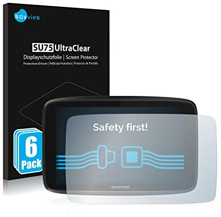 Savvies Schutzfolie für TomTom GO 6250 | 6 Stück Transparenter Displayschutz Made in Germany Ultra-Klar Displayschutz-Folie