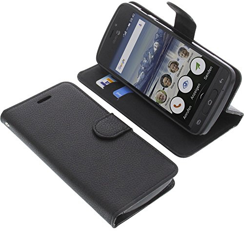 foto-kontor Housse Compatible avec Doro 8040 Style Livre Noir Coque de Protection Portefeuille
