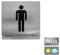 Normaluz RD727009 - Señal Adhesiva Cuadrada Aseos Hombres Acero inoxidable Adhesivo 0,8 mm 12x12 cm