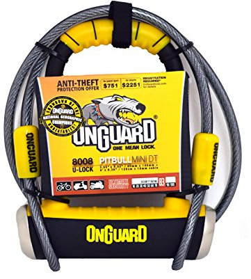 OnGuard Pitbull Mini DT 8008 Bike U Lock with Cable