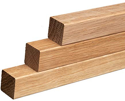 Quadratleisten Abschlussleisten Sockelleisten Eiche Massivholz 20x20x2300mm (Eiche GEÖLT)