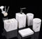 Badezimmer Zubehör Badausstattung Sets 5-Teiliges aus Harz,Marmor Aussehen mit Seifenspender, Zahnputzbecher, Seifenschale,Zahnbürsten-Halter, luxuriöses Badezimmer-Set Weiß Schwarz