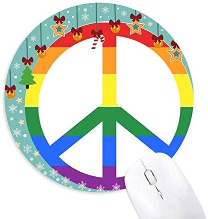 Rainbow Gay Lesbian Anti-War LGBT Maus Pad Jingling Bell Round Rubber Mat