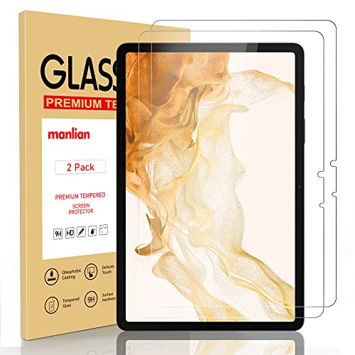 manlian 2-Stück für Panzerglas für Samsung Galaxy Tab S9/S8/S7 11 zoll und Galaxy Tab S9 FE 10.9 zoll. Gehärtetes Glas Displayschutzfolie.