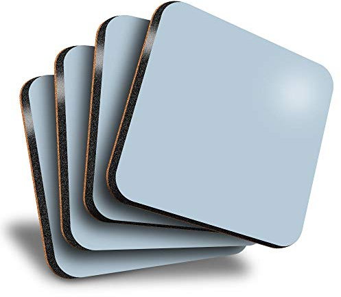 Destination Vinyl ltd Great Coasters (Set of 4) Square - Light Blue Duck Egg Colour Block Drink Glossy Coasters/Tabletop Protection for Any Table Type #45543