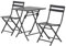 Outsunny Salon de Jardin Bistro Pliable - Table carrée dim. 60L x 60l x 71H cm avec 2 chaises - métal thermolaqué Gris