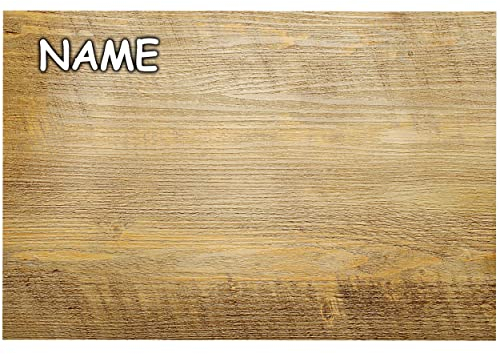 alles-meine.de GmbH 4 Stück Unterlagen - echte Holzoptik - 3-D Effekt - Holz - Rotbuche/Eiche Natur - schwarz grau - inkl. Name - PVC - dick - 45 cm * 31 cm - Tischunterl..