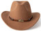 HUDANHUWEI Western Cowboy Hut mit breiter Krempe Outdoor Fedora Hut, khaki, MEDIUM