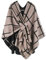 Hikaro Damen-Poncho-Umhang, modisch, wendbar, übergroß, Schal, Wickeltuch, elegante Strickjacke, kreativer Mantel, Khaki Schwarz, Einheitsgröße