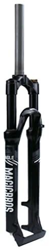 HSQMA MTB Suspension Fork 26/27.5/29 Inch Oil Spring Front Fork Straight Tube Mountain Bike Fork Travel 80mm XC Bicycle Fork 1-1/8'' Disc Brake QR 9mm Manual Lockout (Color : White, Size : 26inch)