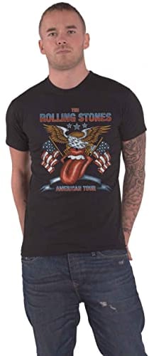 Rolling Stones The T Shirt USA Tour Eagle Band Logo Official Mens Black XL