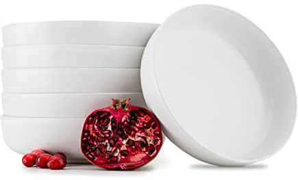 konsimo. VICTO Set 6 Platos Hondos - Platos Vajilla - Set Plato Hondo para 6 Personas - Apto para Microondas y Lavavajillas - Platos Hondos Sopa Modernas - 18,5 cm - Blanco
