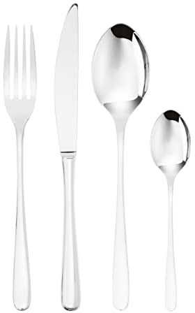 Sambonet Taste 52553-G2 - Set di Posate da Tavola monoblocco in acciaio inox 18/10, per 12 persone, 48 pezzi: 12 forchette, 12 cucchiai, 12 coltelli, 12 cucchiaini da tè