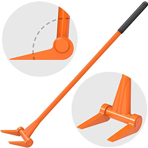 Insaga Palet Buster de 110 grados, herramienta de extracción de tablero de cubierta de mango de acero de 48 pulgadas, rompedor de palés duradero, barra de palanca multifuncional para una extracción