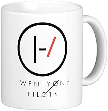 Top Banana Gifts 21 Pilots Twenty One Band Duo USA Music Merchandise Red Blue Black Blurryface Logo Funny Humour Work Coffee Tea Gift Novelty Office Boss Ceramic White Cup 11oz Mug