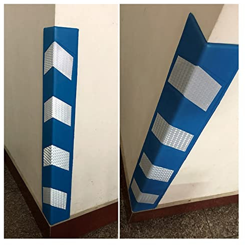 YJEUZCD Protector Columnas Garaje, En Forma De L Tira De Espuma EVA Protector De Esquinas, Reflectante Suelo Protección Protectores De Esquina De Pared, 80cm/31.5in (Color : Azul, Tamaño : 4pcs)