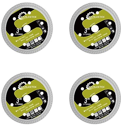 Diamant Trennscheibe für Fliesen 75mm - 4 Stücke X Masche Diamantscheibe für Keramische Fliesen Porzellan Marmor Kunststein SANLEETEK
