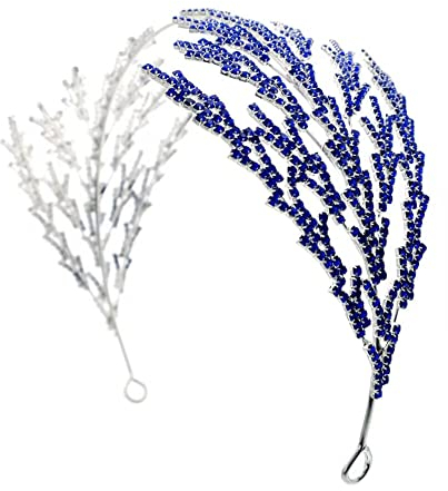 Surakey Braut Hochzeit Stirnband Kristall Blätter Braut Haarschmuck Vintage Kristall Bohemien Haarreifen Strass Kopfschmuck für Braut und Brautjungfern,Rot