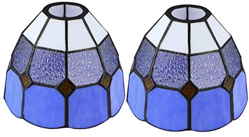 Skelang 2 Pcs Lip-Less Glass Lamp Shade, Glass Light Cover with Fitter Opening, Replacement for Chandelier, Wall Sconces, Pendant