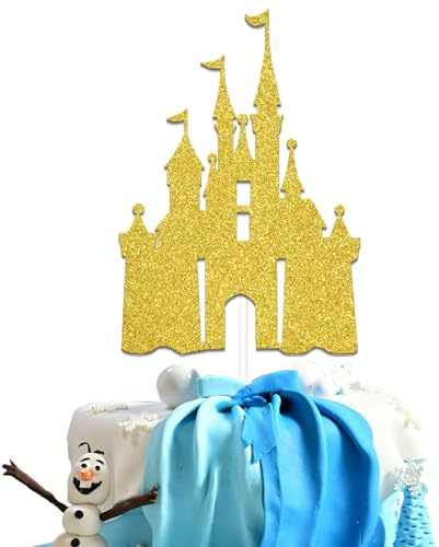 Castle Cake Topper, Castle Theme Birthday Party Decoration, Princess Party Supplies, Girl Princess Happy Birthday Cake Decoration, Princess Baby Shower Supplies Gold